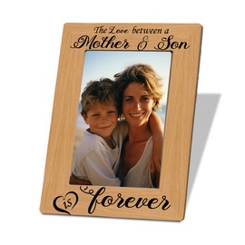 Mother Gift from Son, Mom Son Photo Frame Decor, The Love Between a Mother & Son is Forever Picture Frames 4x6 Inches for Wall & Tabletop Display, Photo Gifts Wooden Picture Frame, Mother's Day Gift