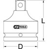 KS Tools 515.1798 Impact adaptor, 1"F x 3/4"M
