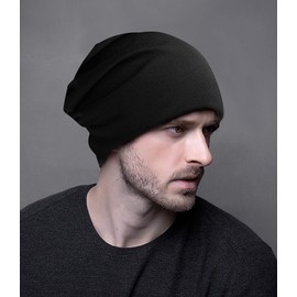 SD SHADOW DOMAIN Gorro Moderno y Elegante de Tela de Punto de Calidad, Transpirable y elástico, Gorra de Calavera (08 Black)