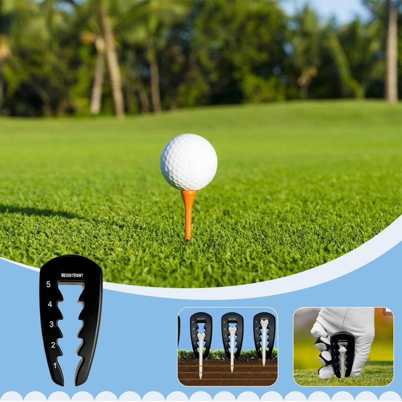Precision Adjustable Golf Tee Height Setter Setup Tool, Golf Ball