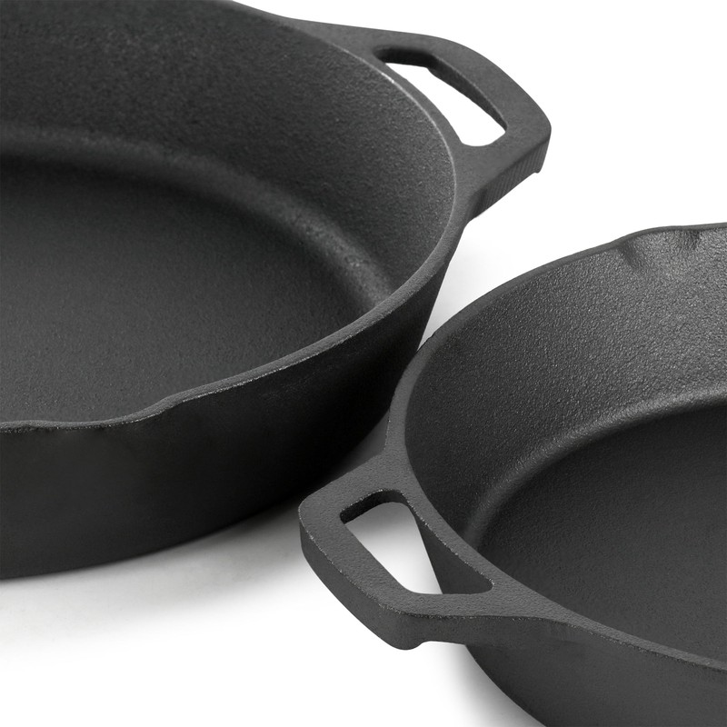 Megachef 13 Piece Pre-Seasoned Cast Iron Skillet Set with Temperd