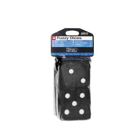 Sumex Branded Home & Car Mirrior Hanging Fluffy Furry Dice (Black with White Spots)