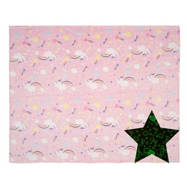 Glow in The Dark Blanket, Kid's Throw Blanket, Soft Unicorn Blanket, Rainbows, Fun Present for Girls, Pink Blanket, Gift for Girls, Birthdays, Fleece, Travlel Blanket, 50"x60"