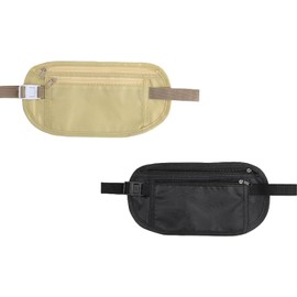 2-Pack Hidden Anti-Theft Money Belts for Travel, Waterproof and Adjustable Concealed Pouch for Men and Women, Secure and Stylish Travel Money Belt for Running, Hiking, and Dog Walking