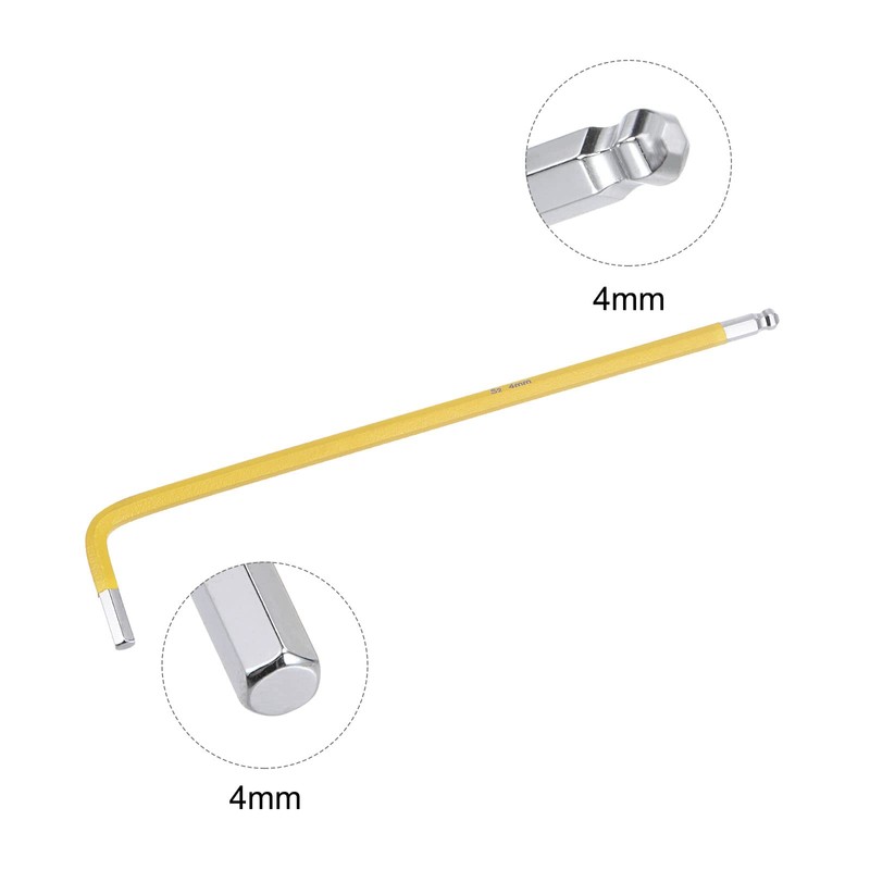 sourcing map 4mm Ball End Hex Key Wrench, L Shaped