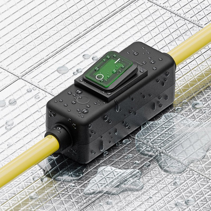 Heavy Duty SJTW 12AWG Outdoor Waterproof Extension Switch Cord, in-Line