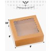qiqee Auto-pop Up Brown Pastry Box With Window 8x8x2.5 Inch