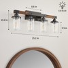Feohak 4-Light Bathroom Vanity Light, Farmhouse Bathroom Fixtures Over Mirror,