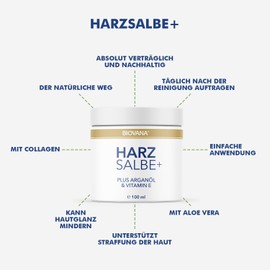 BIOVANA Resin Ointment Plus | Moisturising Cream | For All Skin Types | 100 ml Content 1 x