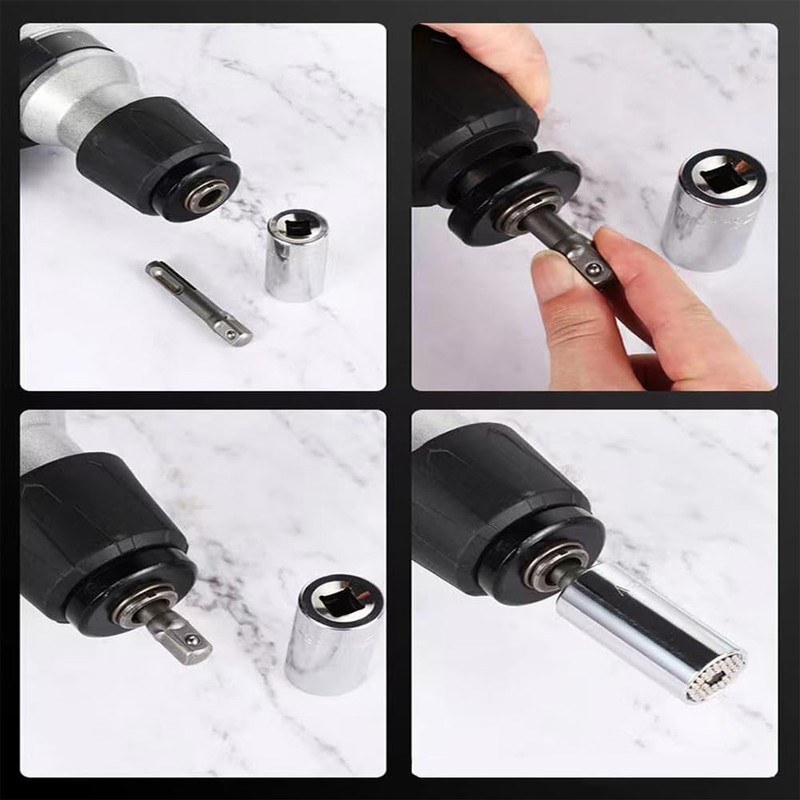 Glomora 1/2" to SDS Adapter, 1/4" Hex Socket Adaptor 1/4"