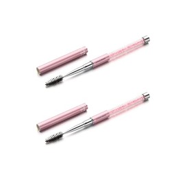 (Pink) - JOSALINAS 2PCS Mascara Brushes Eyebrow Eyelash Brushes Mascara Wands Applicators Eye Brushes Portable Cosmetic Brushes with Cap for Travel, Pink