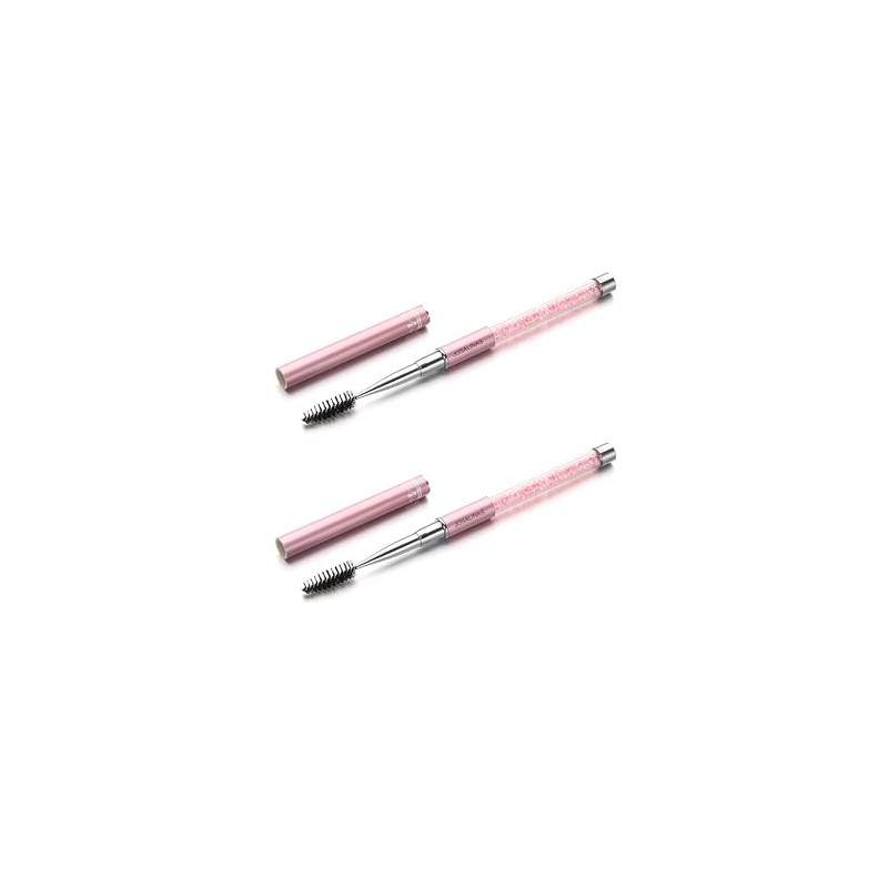 (Pink) - JOSALINAS 2PCS Mascara Brushes Eyebrow Eyelash Brushes Mascara