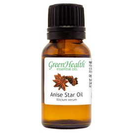 Anise Star Essential Oil - 1/2 fl oz (15 ml) Glass Bottle w/Euro Dropper - 100% Pure Essential Oil - GreenHealth