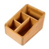 WOONEKY Bamboo Wood Sundries Storage Box Multi-Compartment Organizer for Home