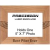 Best Pilot Ever Engraved Natural Wood Picture Frame with Wings