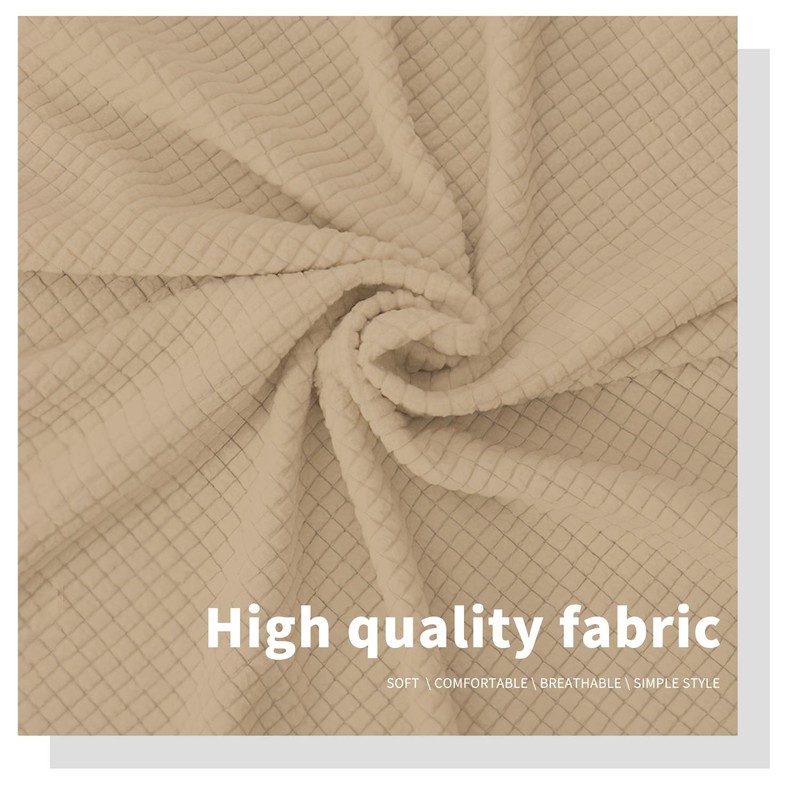 Easy-Going Stretch Bed Headboard Cover,Small Square Jacquard Headboard Slipcover, Dustproof
