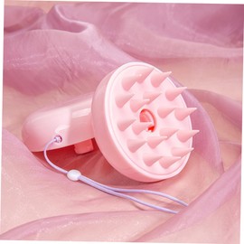 Ipetboom Macaron Shampoo Brush Portable Shampoo Brush with Cover (pink) Massager Scalp Scrubber Shampoo Brush and Scalp Exfoliator Head Scrubber for Washing Hair Care Tpe