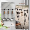 S Hooks with Leather Loop, 12 Pieces, Black Coat Hooks,