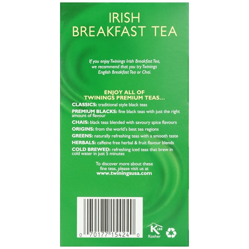 Twinings, Irish Breakfast Tea, Tea Bags, 20 ct