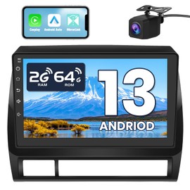 Pyniro 2G+64G Car Radio Stereo for Toyota Tacoma 2005-2015 10 Inch Android 13 Head Unit Touchscreen with Wireless CarPlay Android Auto Bluetooth GPS Navigation with Rear Camera (B)