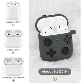 Funda para Airpods 2 y 1 generacion Case Uso Rudo Carcasa Diseño de Juegos con Llavero Compatible con Carga Inalámbrica YXJ (Rosa)