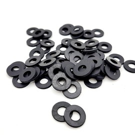 1/4" ID Rubber Flat Washers 1/2" OD x 1/16" Thick EPDM Gasket Spacers Seal Rings for Electrical, Plumbing, and Automotive Applications 1/4 x 1/2 x 1/16 (25 Pack)