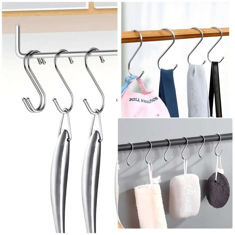 RQzaufania 10 Pack in S Shaped Hooks Hanging Hook Multi