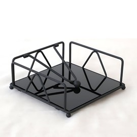 Servilleteros Mesa Elegantes,Acrílico Servilleteros,Servilletero Mesa Comedor Metal Negro,Servilletero Plano de Hierro Forjado,con Brazo Pesado y Base Acrílica,para Cocina Restaurante