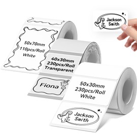 3 Rolls NIIMBOT Larger Name Stickers (Pack of 495), Labels for B1/B21/B3S Label Printer, Waterproof Name Tags for Items, Ideal for Nursery, Nursery, School, Home