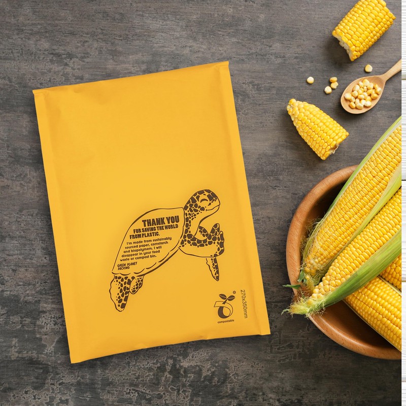 GREEN PLANET PACKING Compostable Padded Envelopes A4, A5, A6, Bubble
