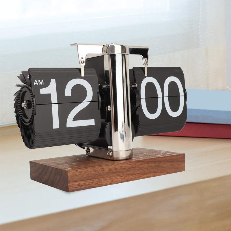 Digital Flip Down Clock Retro Automatic Turning Battery Operated Mechanical