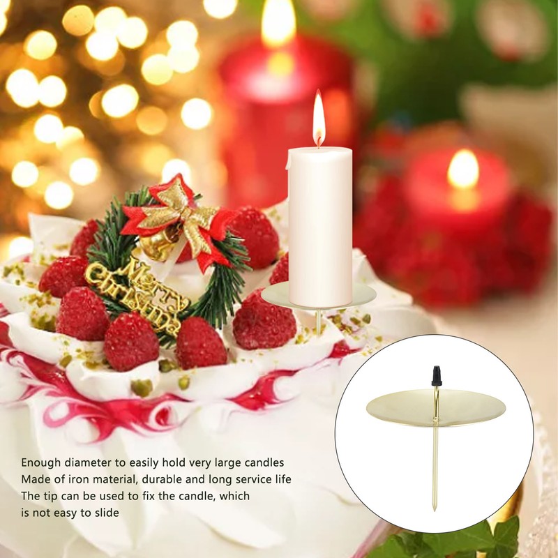 12pcs Candle Plate Iron Material 7x6.5cm/2.8x2.6in Gold Stable Reliable Decorative