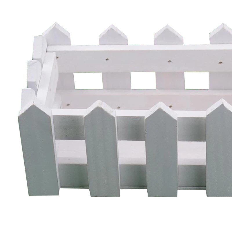 Wooden Picket Fence Flower Plant Pot Window Box DIY Plant