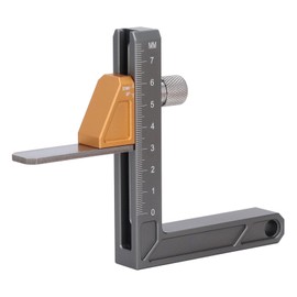 Woodworking Height Gauge, Metric Adjustable Depth Gauge, Aluminum Alloy Height Measurement Tool, Woodworking Tool Setting Setup Blocks for Table Saw, Router, Drill Press