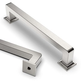 Asidrama 10 Pack 5 Inch(128mm) Brushed Satin Nickel Kitchen Cabinet Handles, Cabinet Pulls Kitchen Cabinet Hardware Cupboard Handles Drawer Handles Dresser Pulls