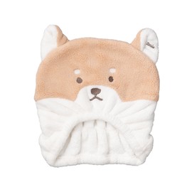 CBJAPAN Zooiefam Hair Dry Cap, Absorbent, Quick-Drying Microfiber, 3 Times of Cotton, Head Circumference: 18.5 - 35.4 inches (47 - 90 cm), Shiba Inu, Face Washing, Pool, Bath, Marshmallow Texture
