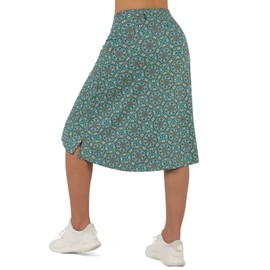 beroy Women Skorts Skirts with Three Pockets,Skirted Leggings for Women(L Green)