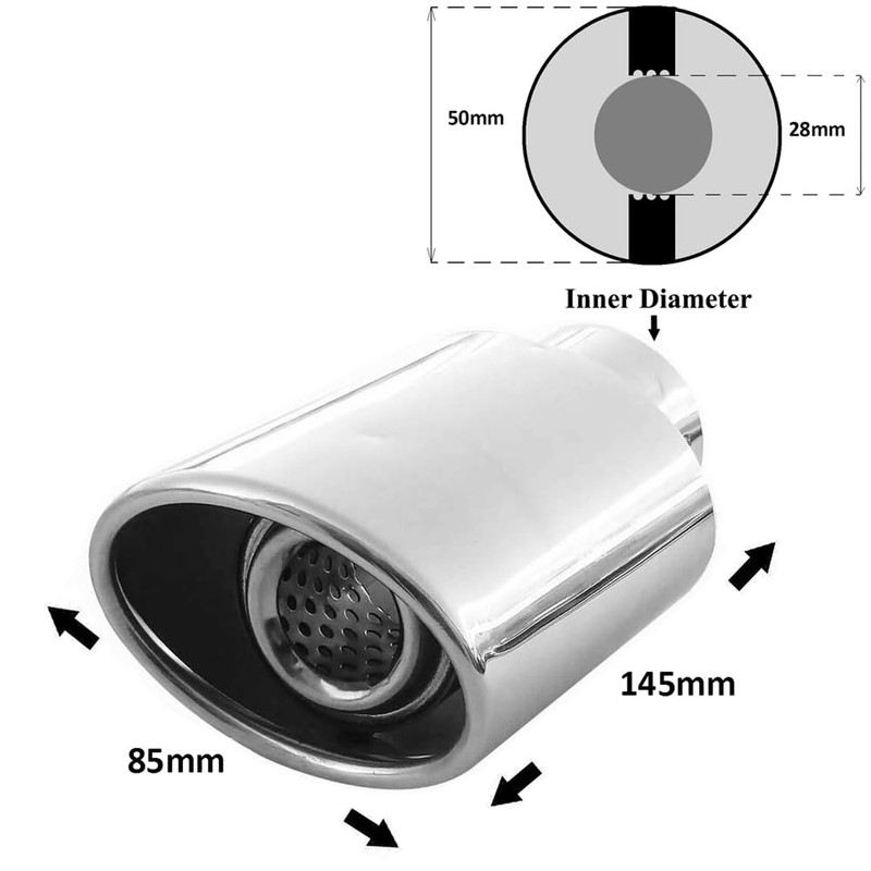 Rumplex Exhaust Trim Oval Stainless Steel Sports Exhaust Tailpipe End