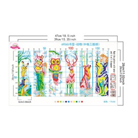Zhenqing 6 Animal-Themed Cross Stitch Bookmarks Kit - 11CT 11x18.5inch Embroidery Kit with Pre-Printed Fabric, Threads, Needles & English Guide for DIY Gifts (Fox, Owl, Deer, Wolf)