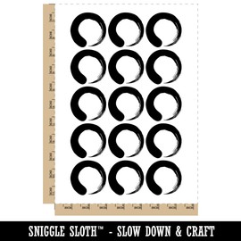 Enso Zen Buddhism Infinity Circle Temporary Tattoo Water Resistant Fake Body Art Set Collection - 15 2" Tattoos (1 Sheet)