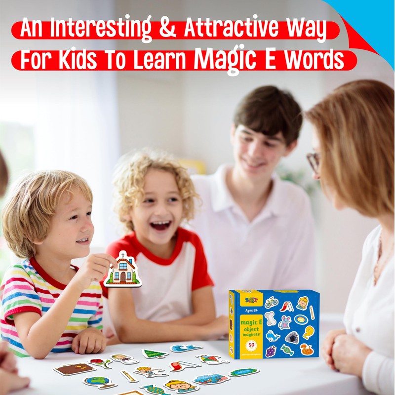 50 PCS Magic E Object Magnets, Magnetic Thickened Fridge Magnets