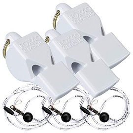 Fox 40 Classic w/Breakaway Lanyard Paquete de 3 (blanco)