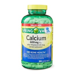 Calcium Supplement for Women and Men – 600 mg Calcium with Vitamin D3, Essential Bone Health Support, 500 Tablets Per Bottle for Over 8 Months (250 Days) of Supply + UB Store Sticker (Pack of 1)