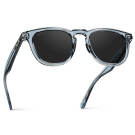 WMP Eyewear – Men’s Polarized Sport & Golf Sunglasses: Round Frame, Anti-Reflective Lenses, Non-Slip Nose Pads, Lightweight, Denim Blue / Black Lens, One Size