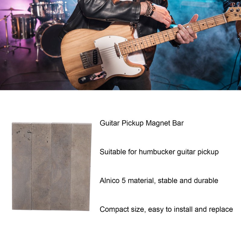 4PCS Electric Guitar Pickup Bars Alnico 5 Humbucker Magnet Bar