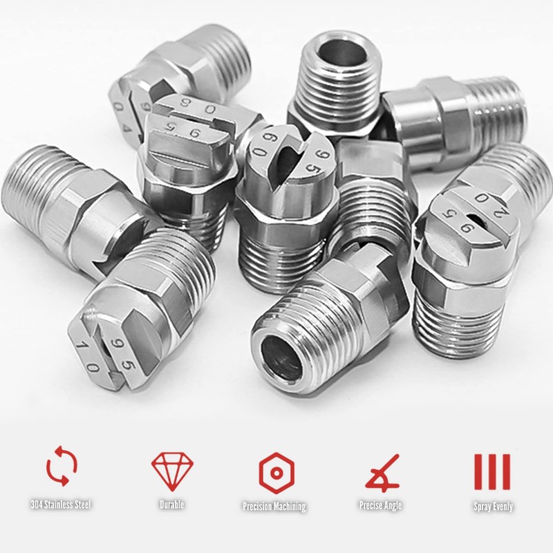 MroMax Flat Fan Spray Tip - 1/8BSPT Male Thread 304