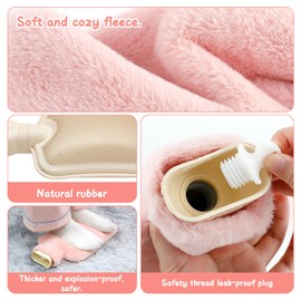 Hot Water Bottle with Cover, Homealexa Hot Water Bottle with Soft Cover 2L, Comfortable, Safe and Durable Heat Retention Good Performance, Warm in Winter Gifts, Fit for Kids/Adult