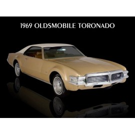1969 Oldsmobile Collectible Metal Sign: Pristine Toronado in Gold Tone