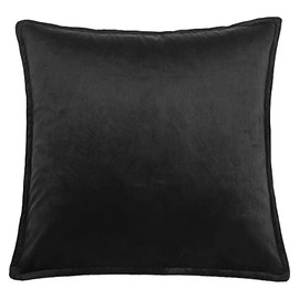 PiccoCasa Decorative Velvet Soft Cushion Covers 1PC, Square Solid Throw Pillow Covers for Sofa Couch Bedroom - 45x45cm/18x18 Inches Hidden Zipper Cushion Covers Black