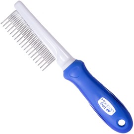 Horicon Pet Detangling Dog Comb with Long & Short Stainless Steel Metal Teeth - Dogs, Cats & Small Animals for Removing Matted Fur, Knots & Tangles